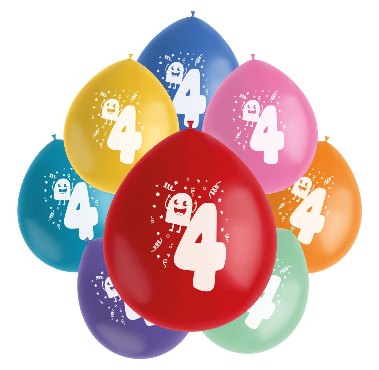 Color pop monsters ballonnen set 4 jaar