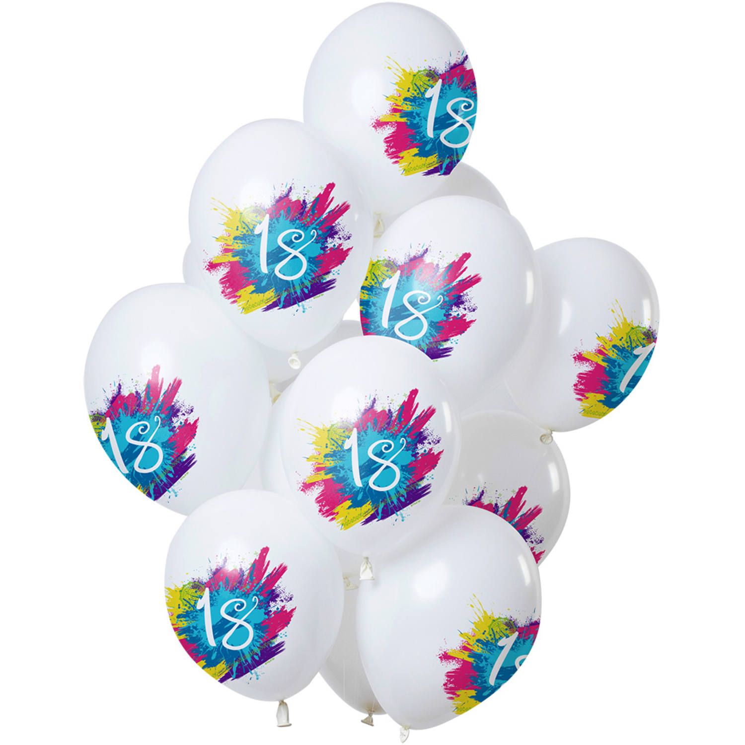 Color splash 18 jaar ballonnen 12 stuks