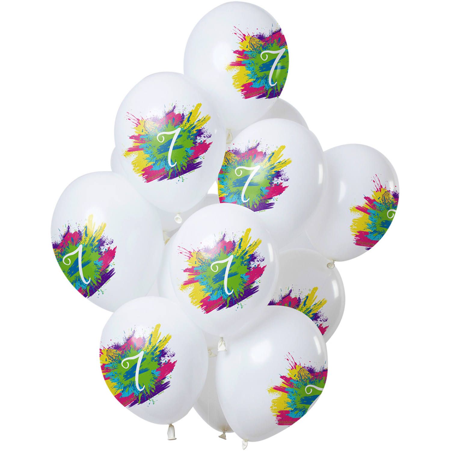 Color splash 7 jaar ballonnen 12 stuks