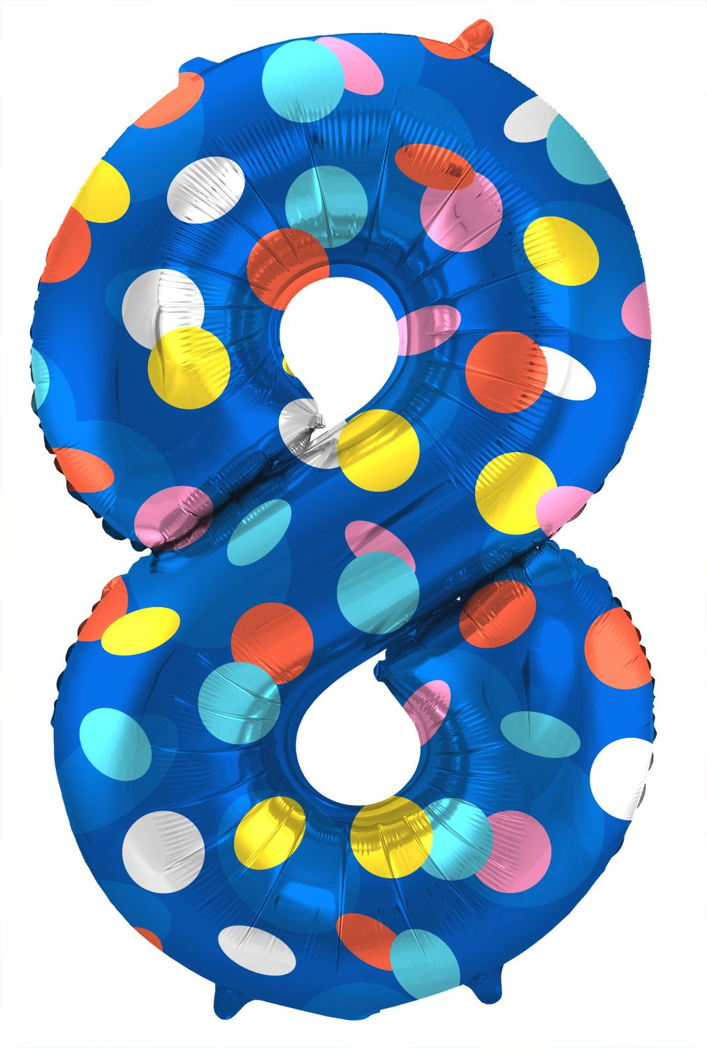 Colorful dots cijfer 8 folieballon
