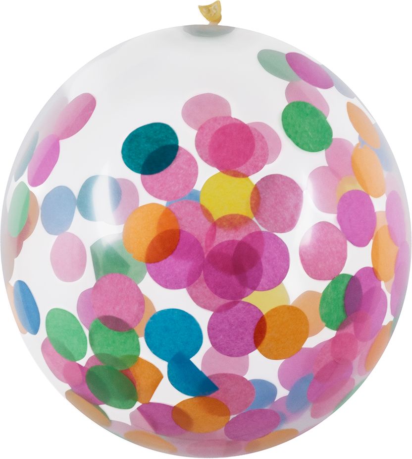 Confetti ballon meerkleurig 5x