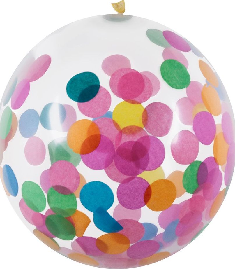 Confetti ballon meerkleurig 5x