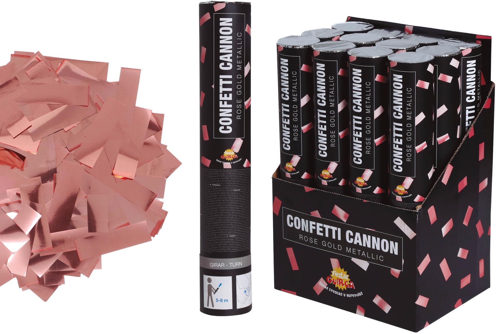 Confetti Kanon 30cm Metallic Roze