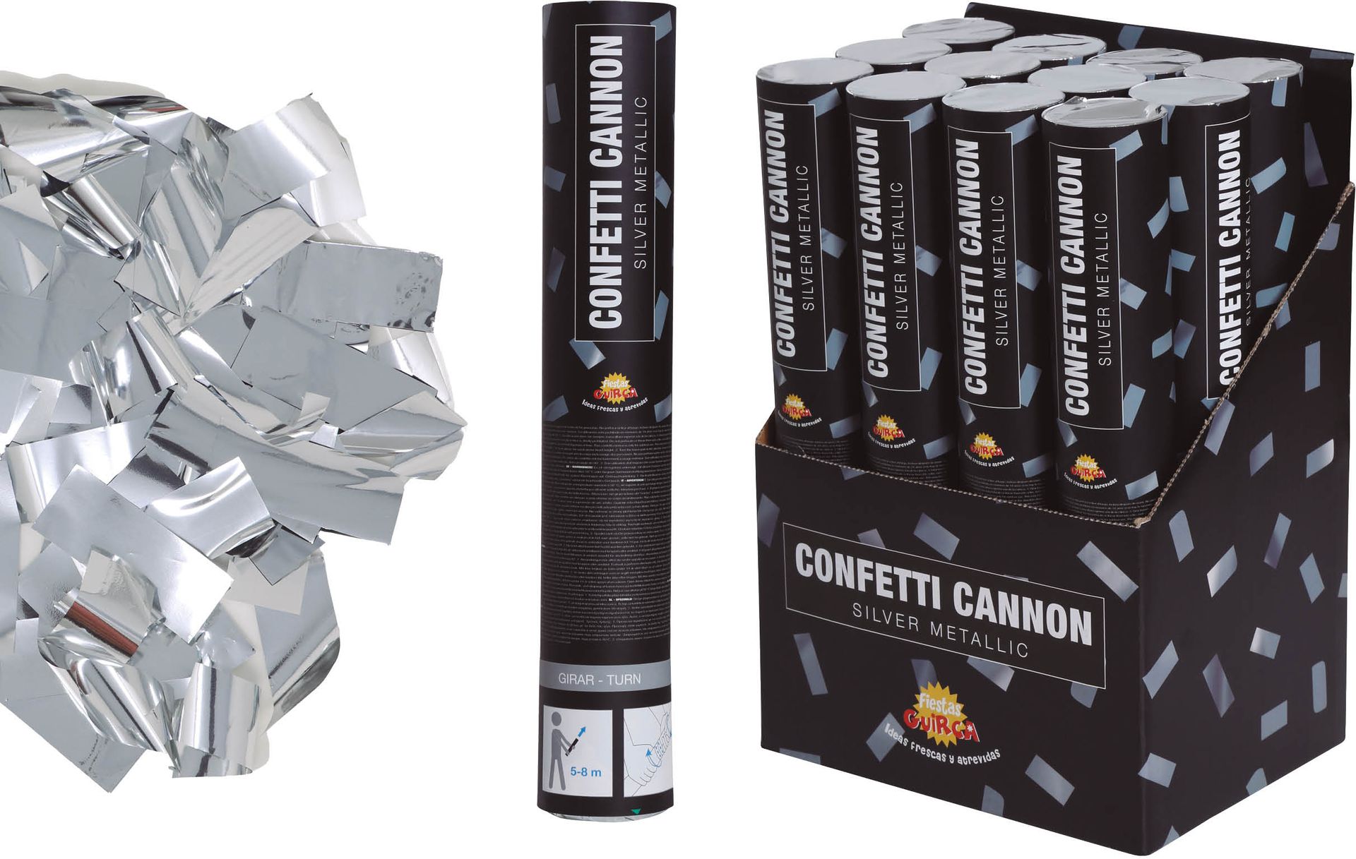 Confetti Kanon 30cm Zilver