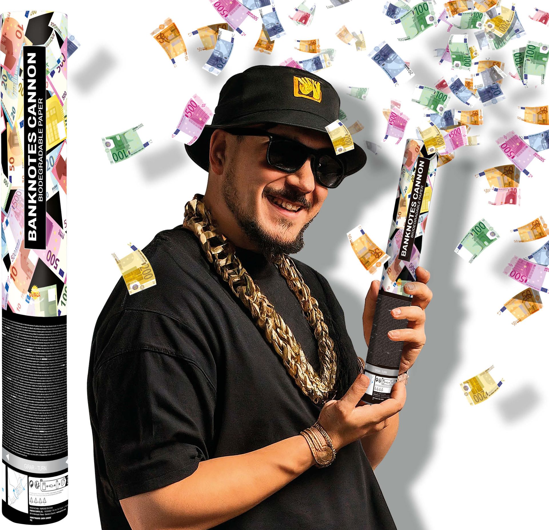 Confetti Kanon 40cm Euro Biljetten