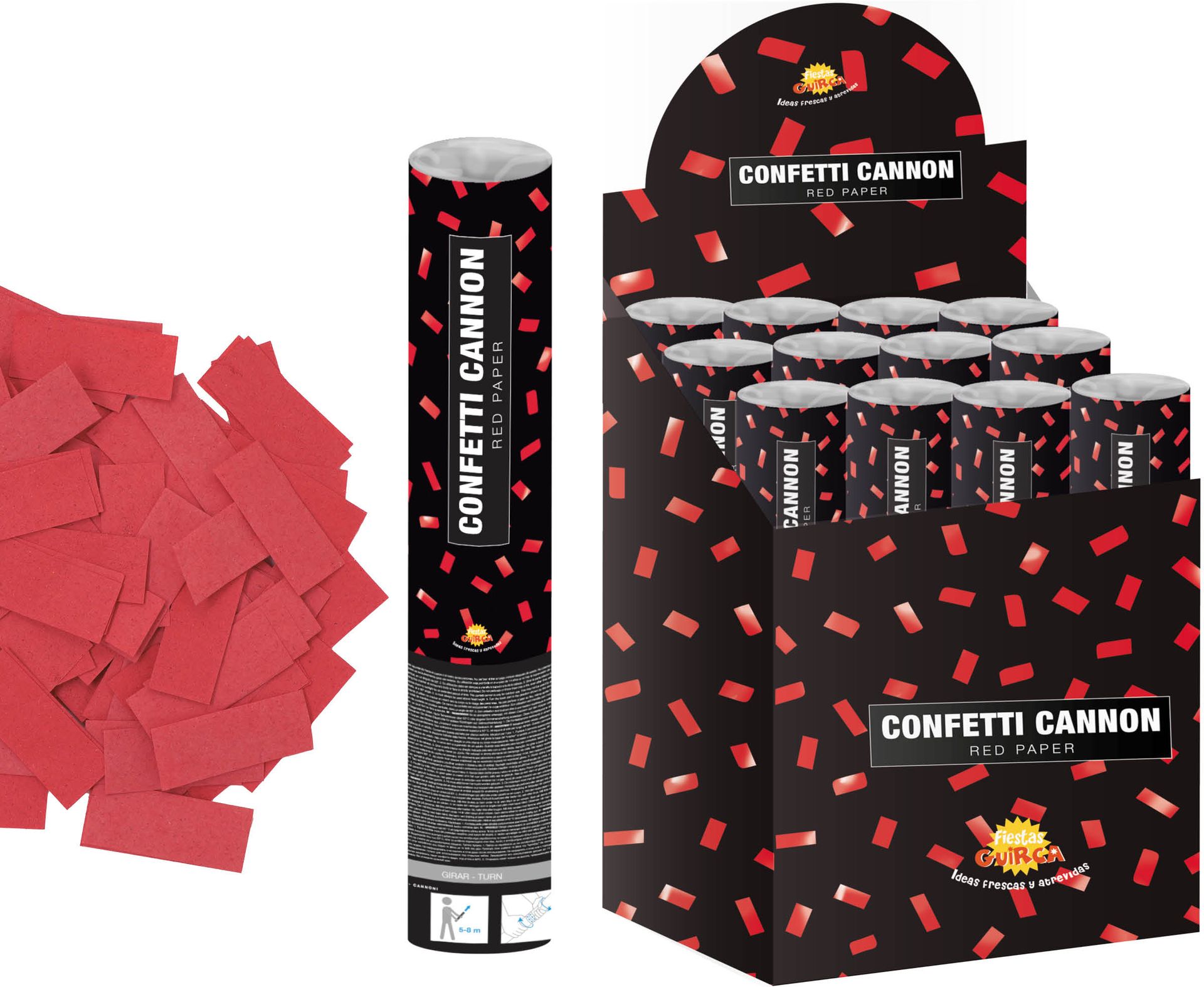 Confetti Kanon 40cm Rood