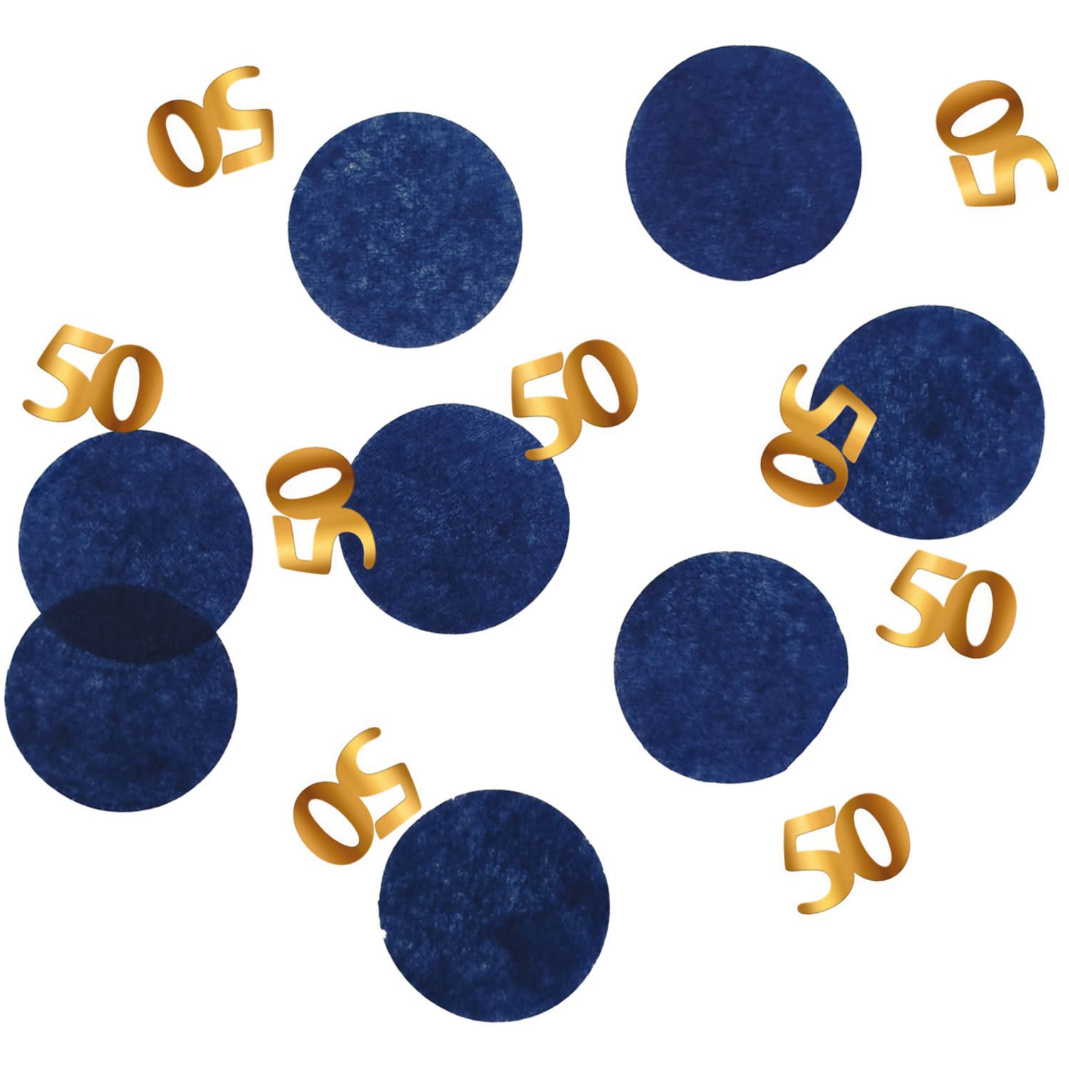 Confetti verjaardag 50 elegant true blue