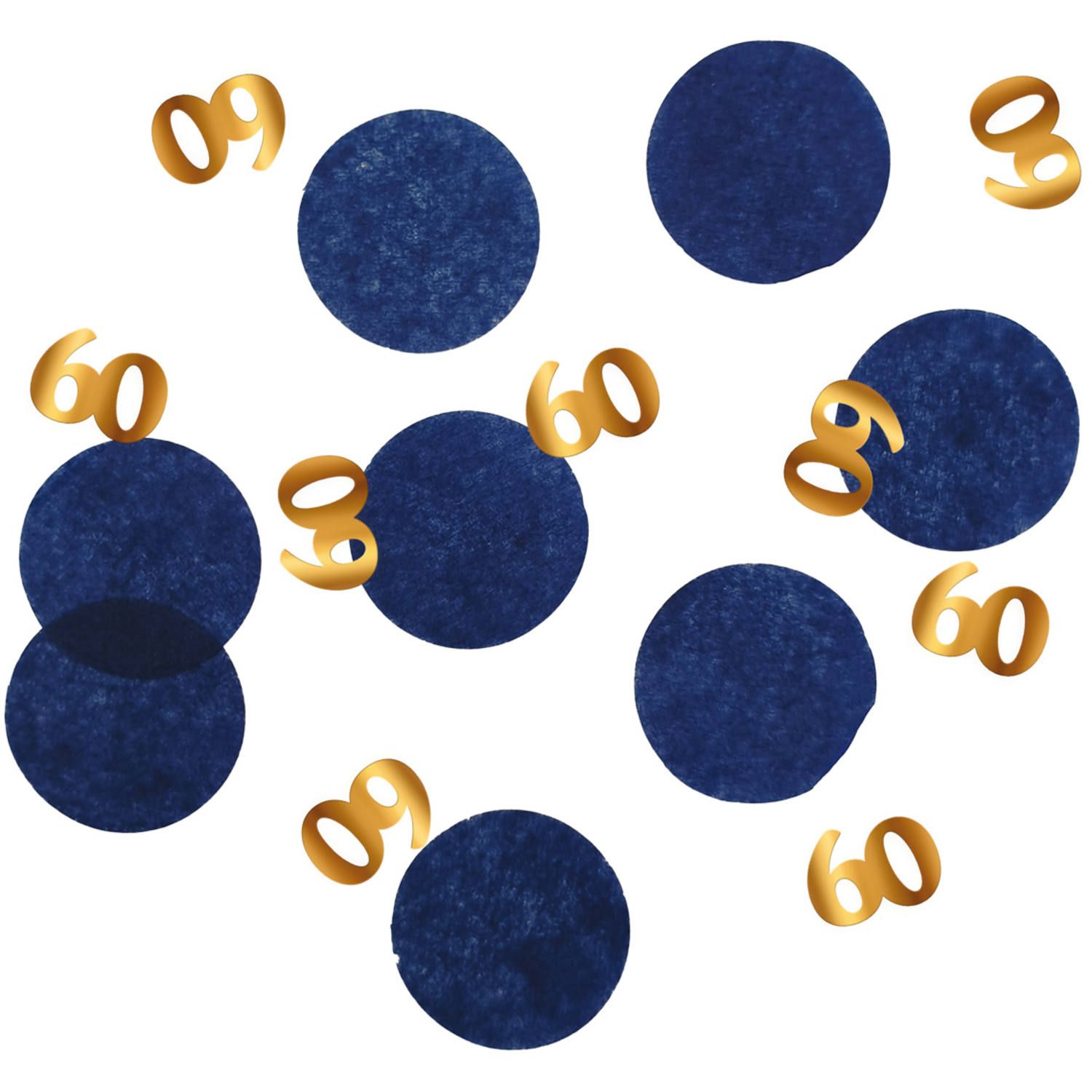 Confetti verjaardag 60 elegant true blue
