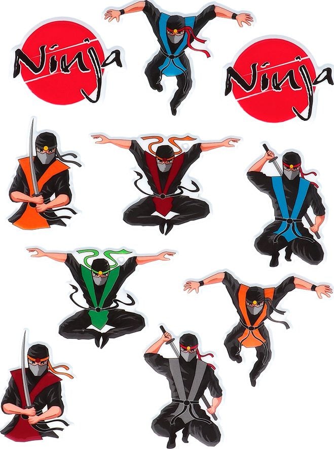 Coole Ninja Stickervellen 4 st.