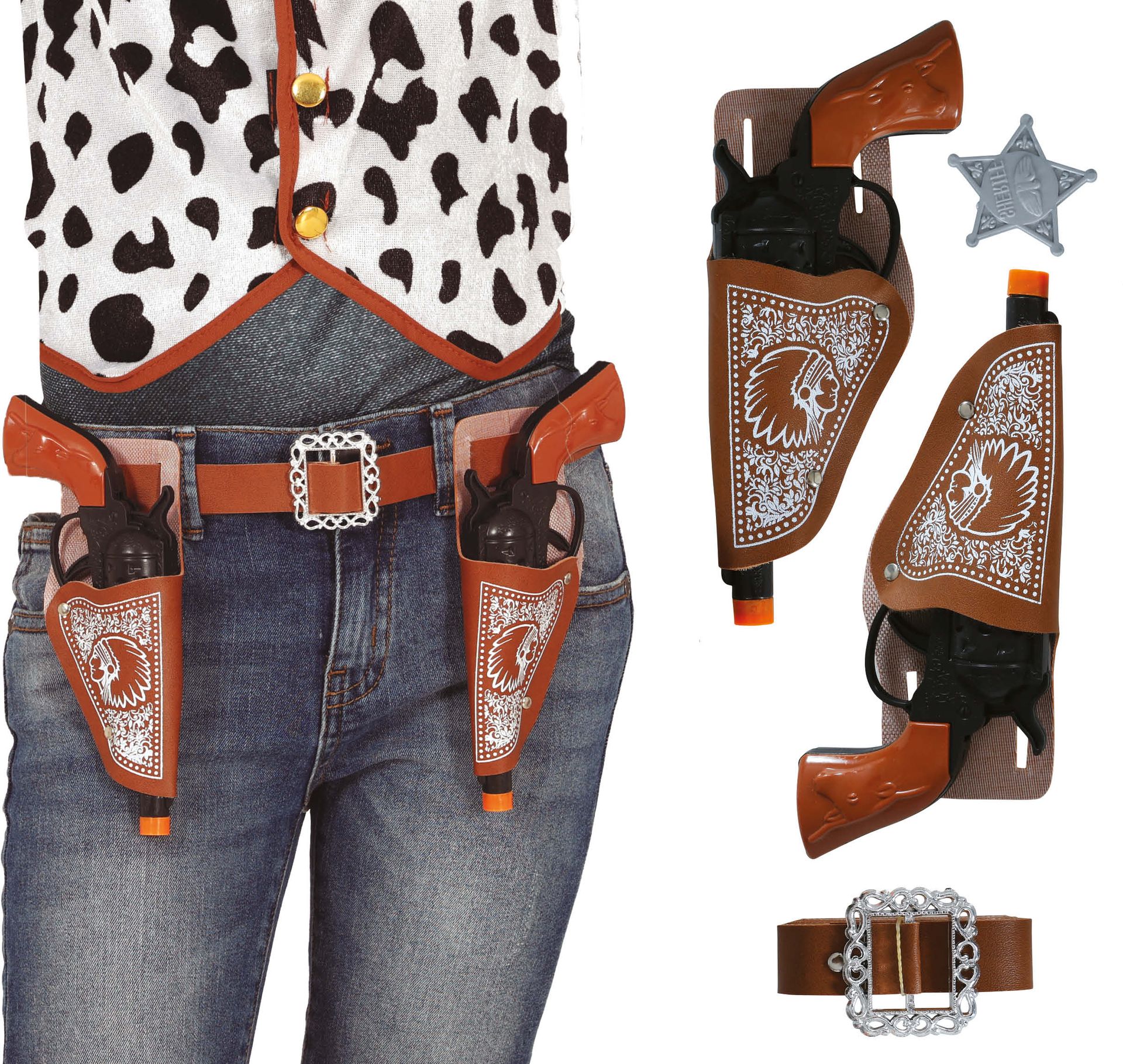 Cowboy Accesscoire Set met Indianen Embleem