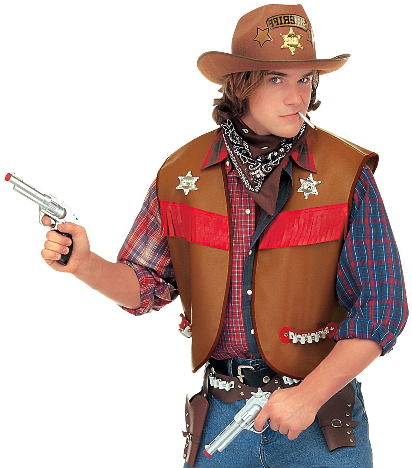 Cowboy gilet bruin heren