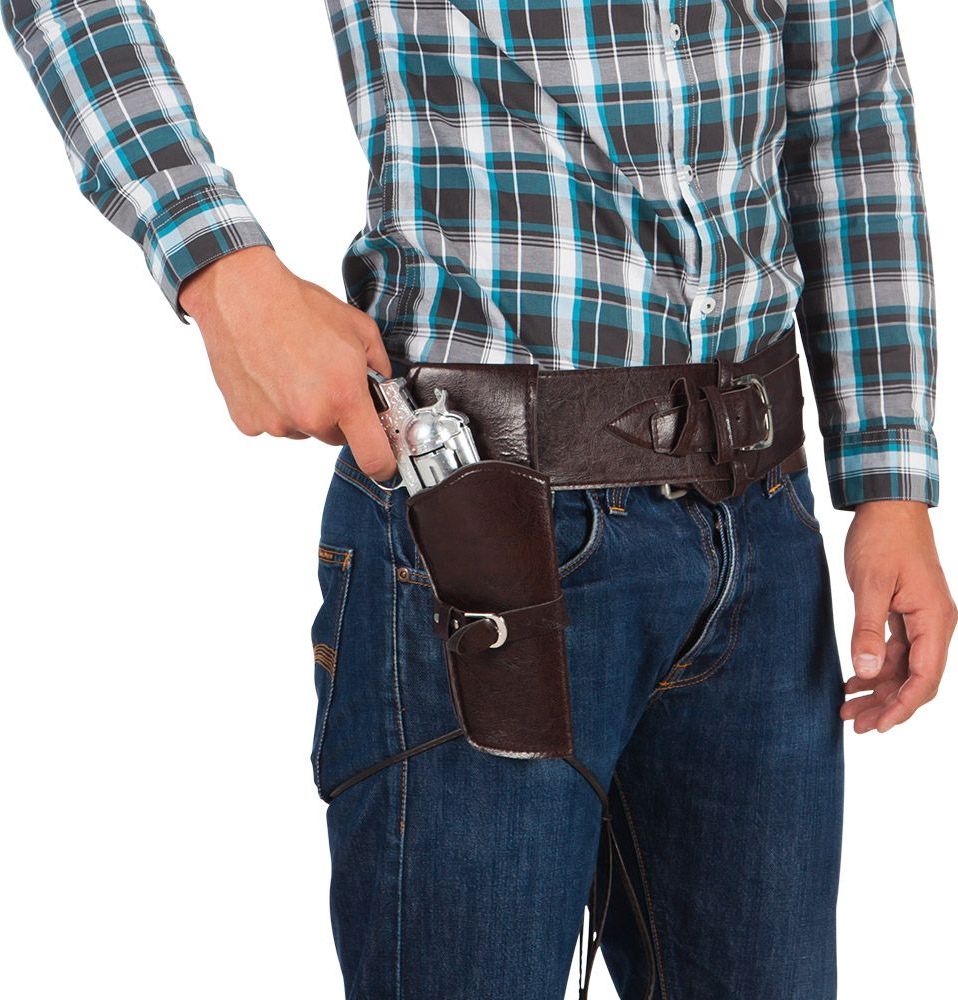 Cowboy holster met riem bruin