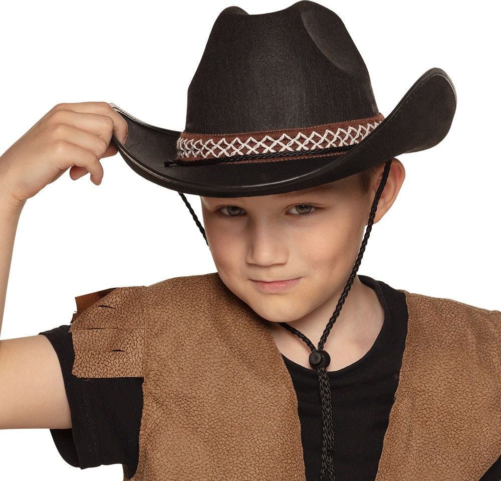 Cowboy junior hoed kind zwart