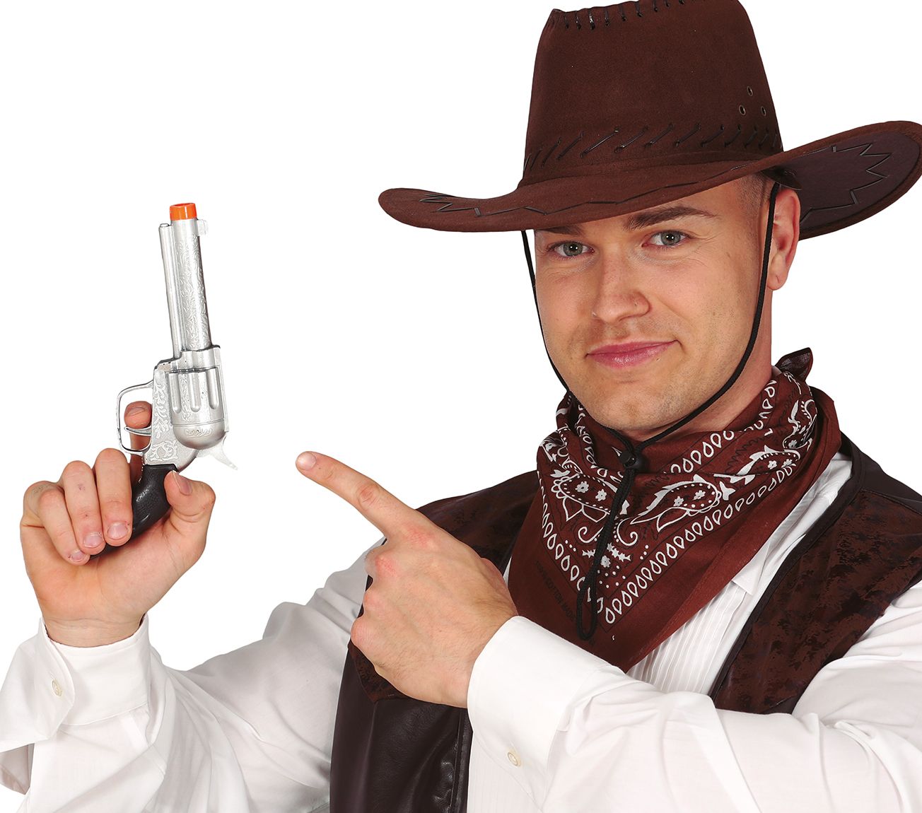 Cowboy pistool grijs 24cm