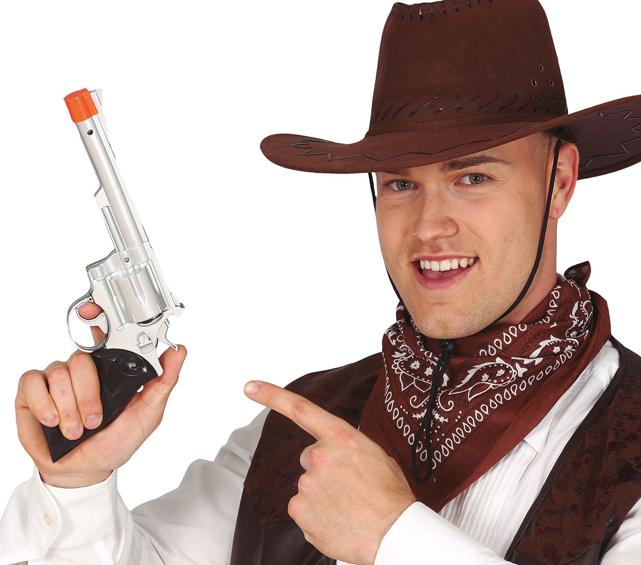 Cowboy pistool grijs 32cm