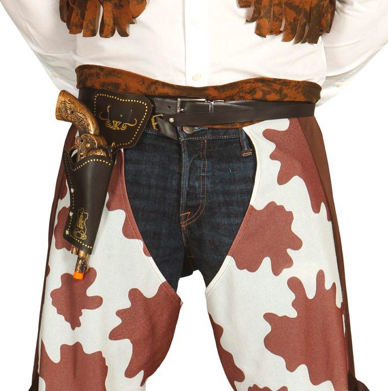 Cowboy pistool met holster bruin