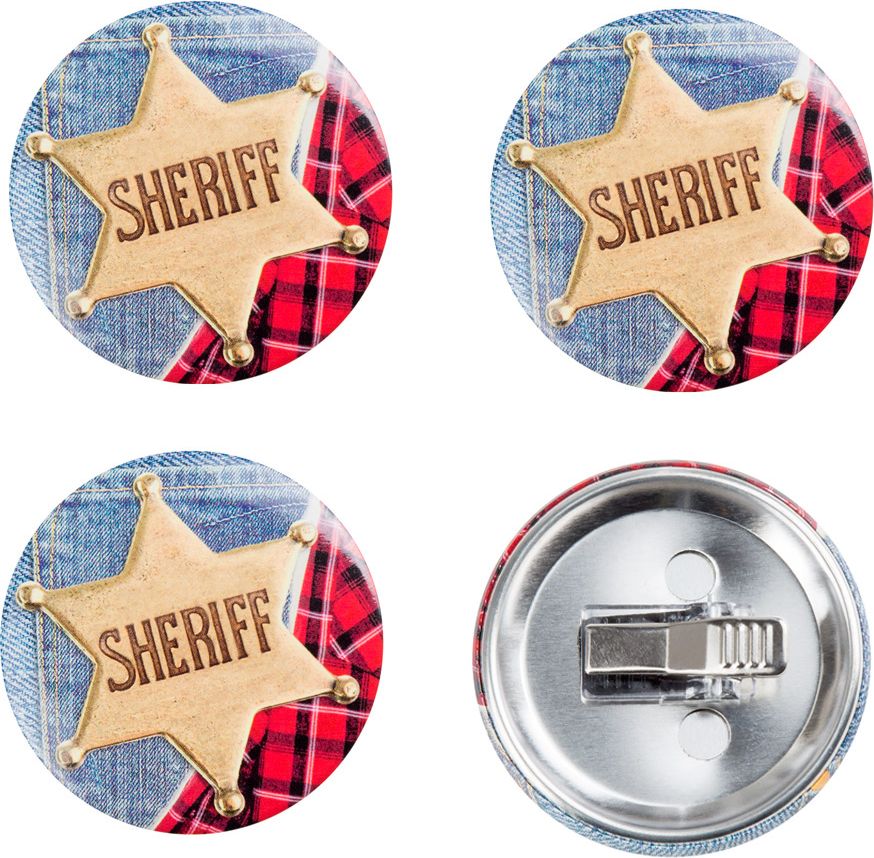 Cowboy thema button sheriff