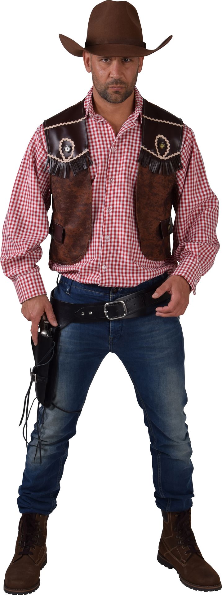 Cowboy vest bruin heren