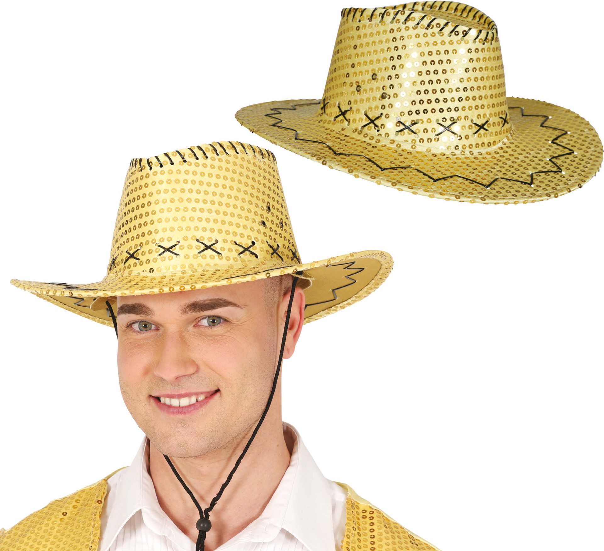 Cowboyhoed Goud Pailletten