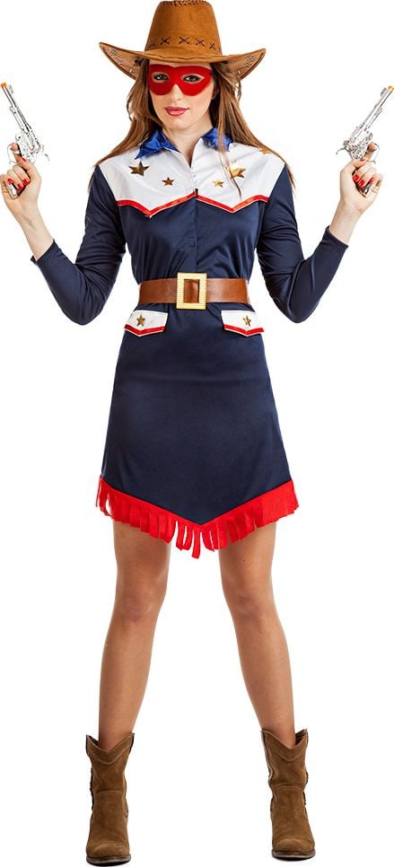 Cowgirl kostuum dames donkerblauw
