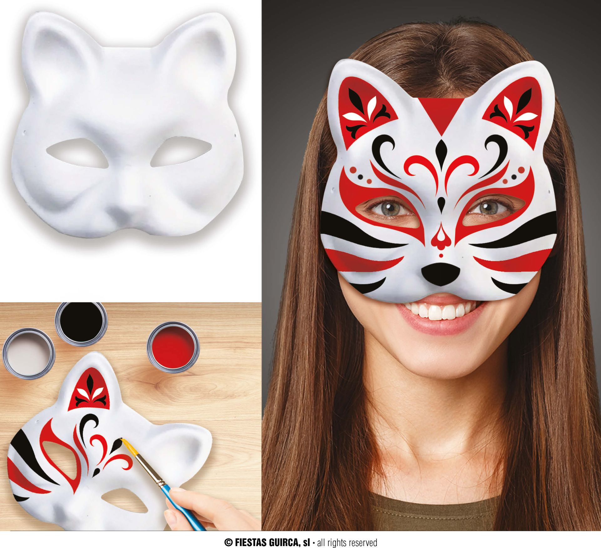 Creatieve Wit Kattenmasker Beschilderbaar