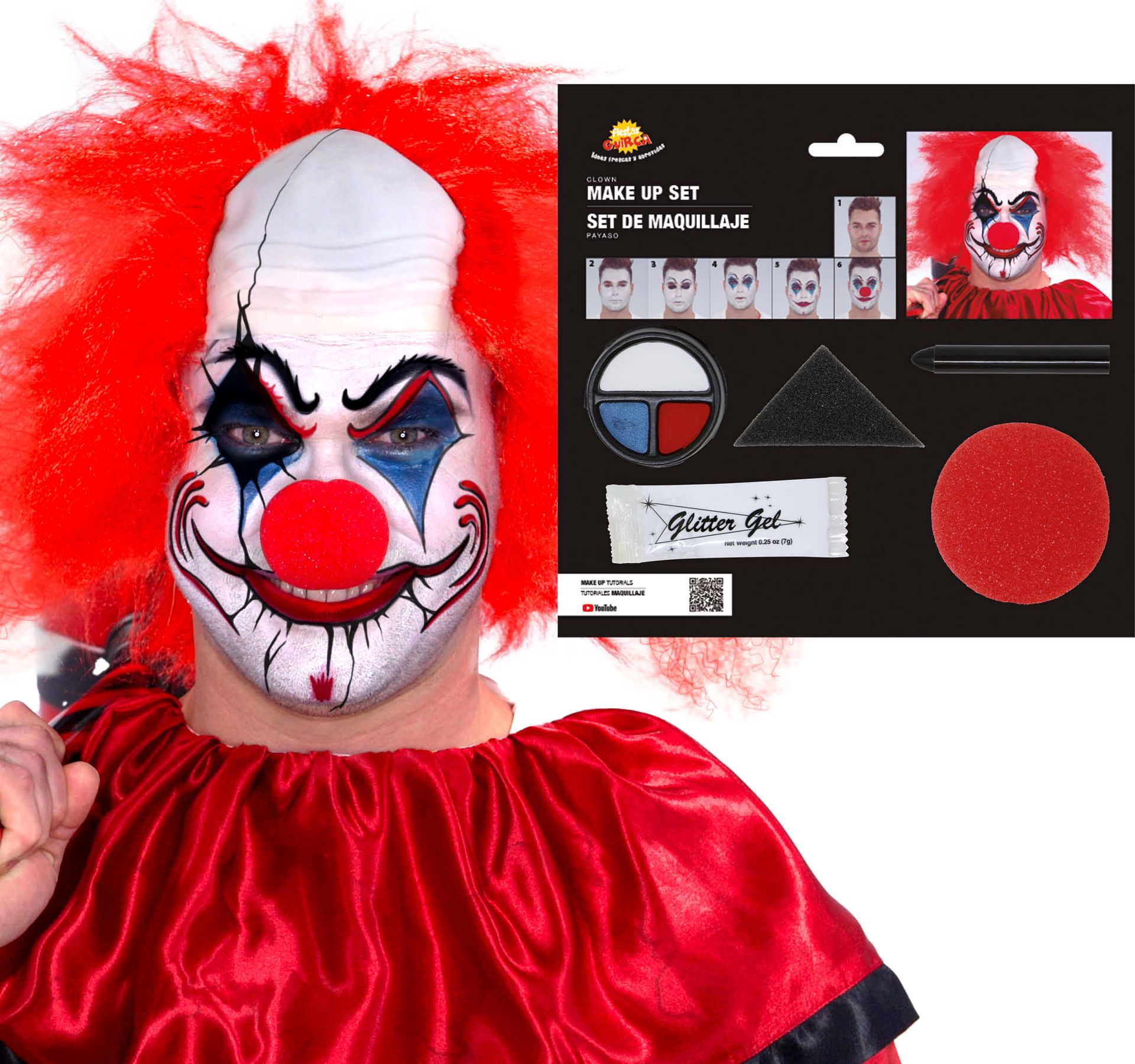 Creepy clown make up set