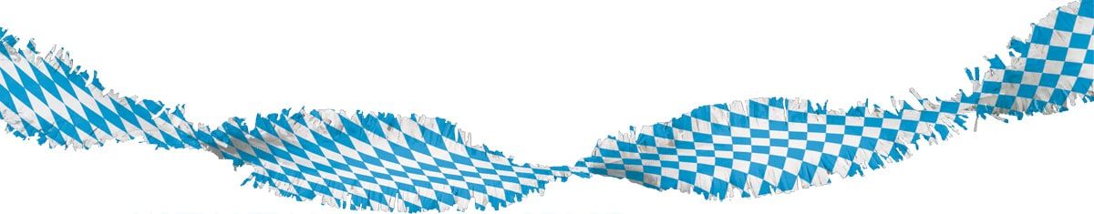 Crepe papier slinger oktoberfest 6 meter blauw wit