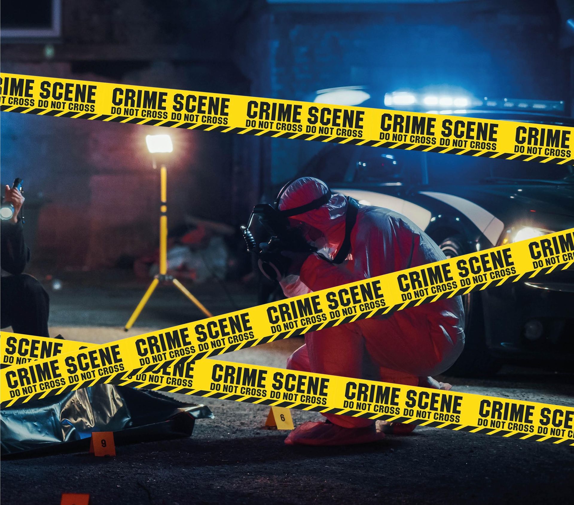 Crime scene tape geel 6 meter halloween
