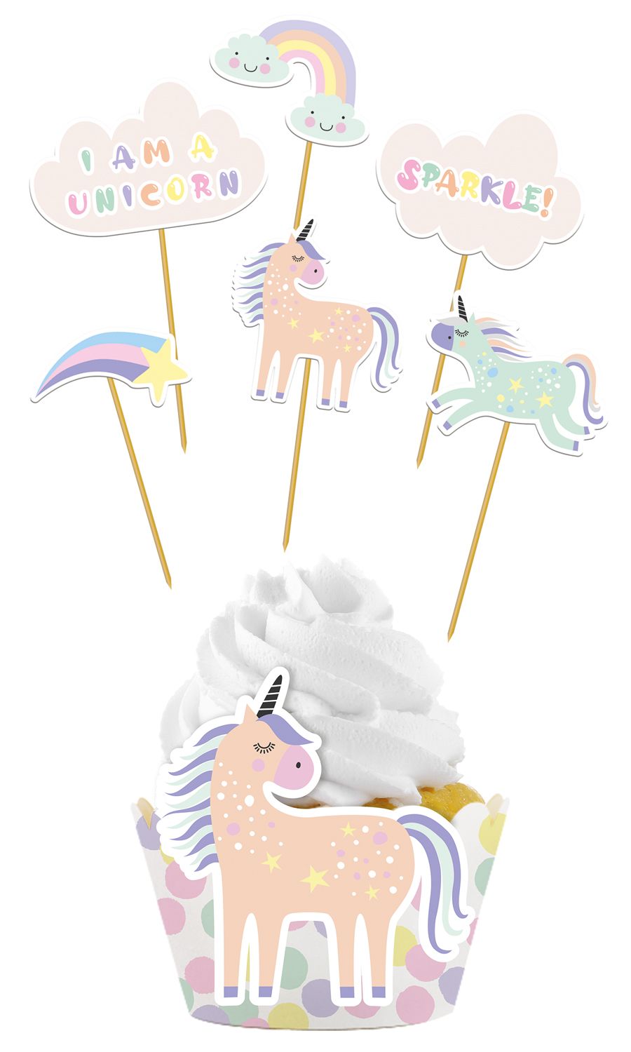 Cupcake Decoratie Set Unicorns & Rainbows