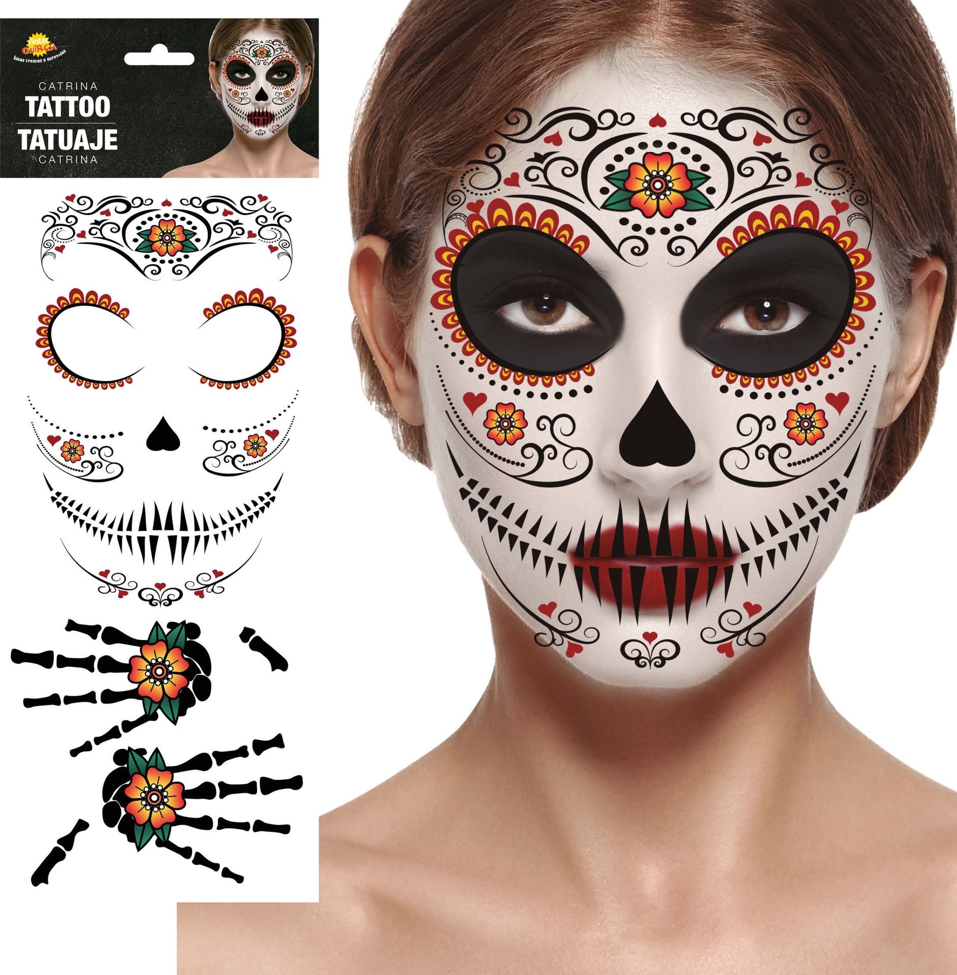 Día de Muertos gezichtstattoo