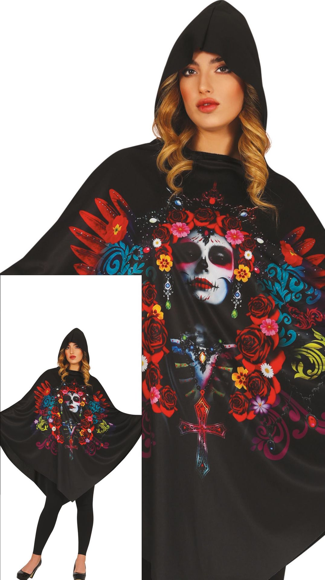Día de Muertos poncho halloween dames