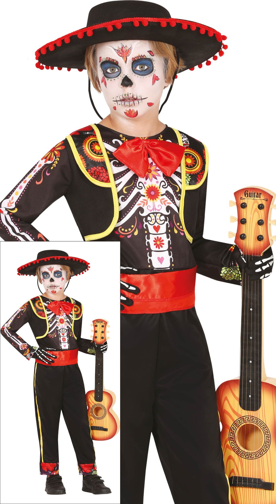 Día de Muertos skelet kostuum halloween kind