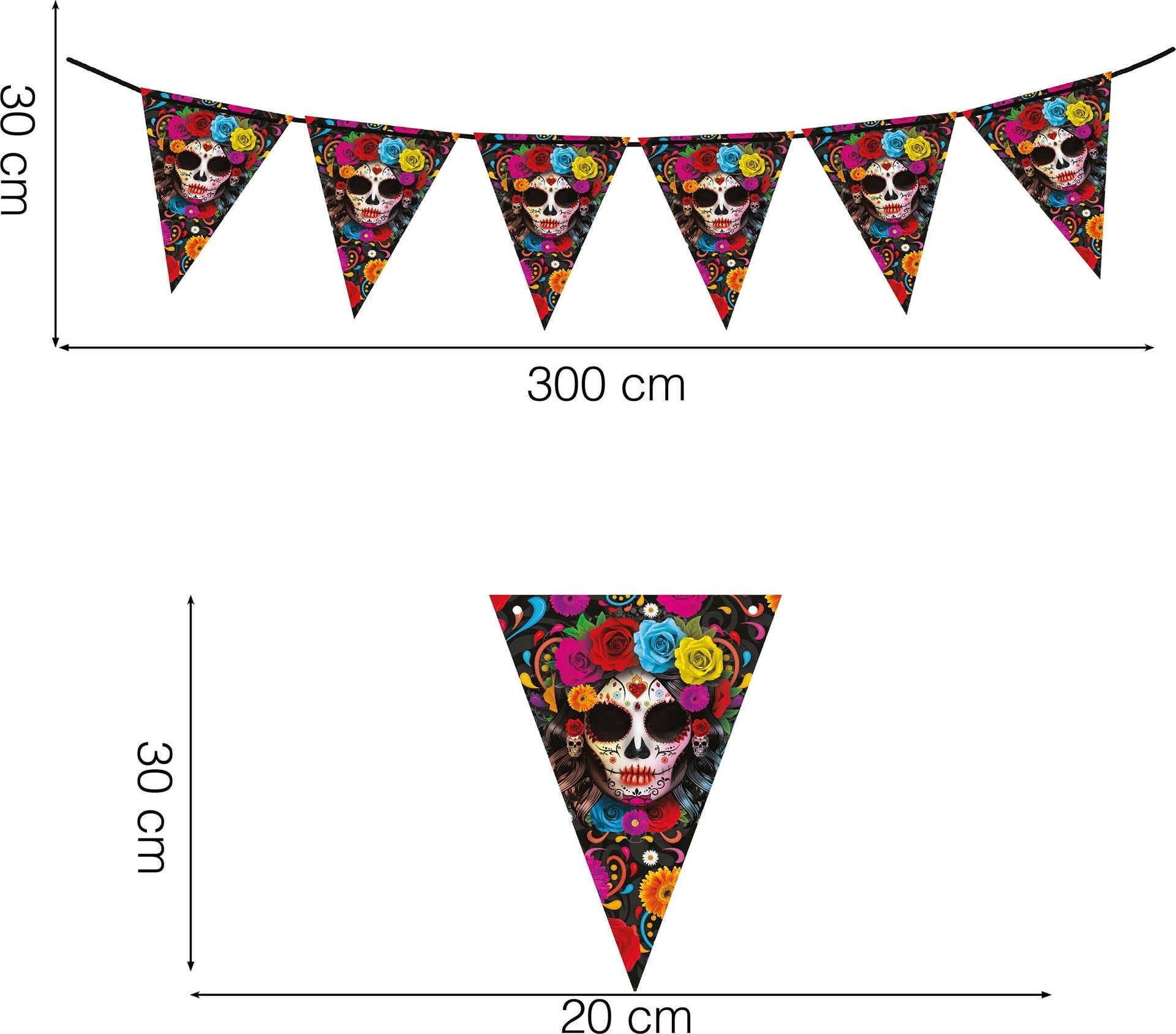 Día de Muertos vlaggenlijn 3 meter