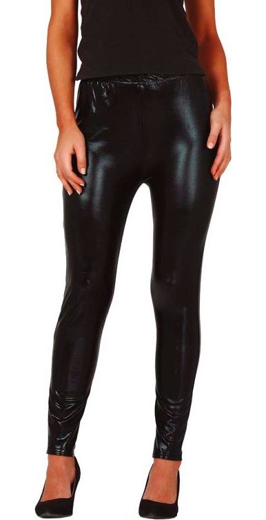 Dames legging zwart metallic