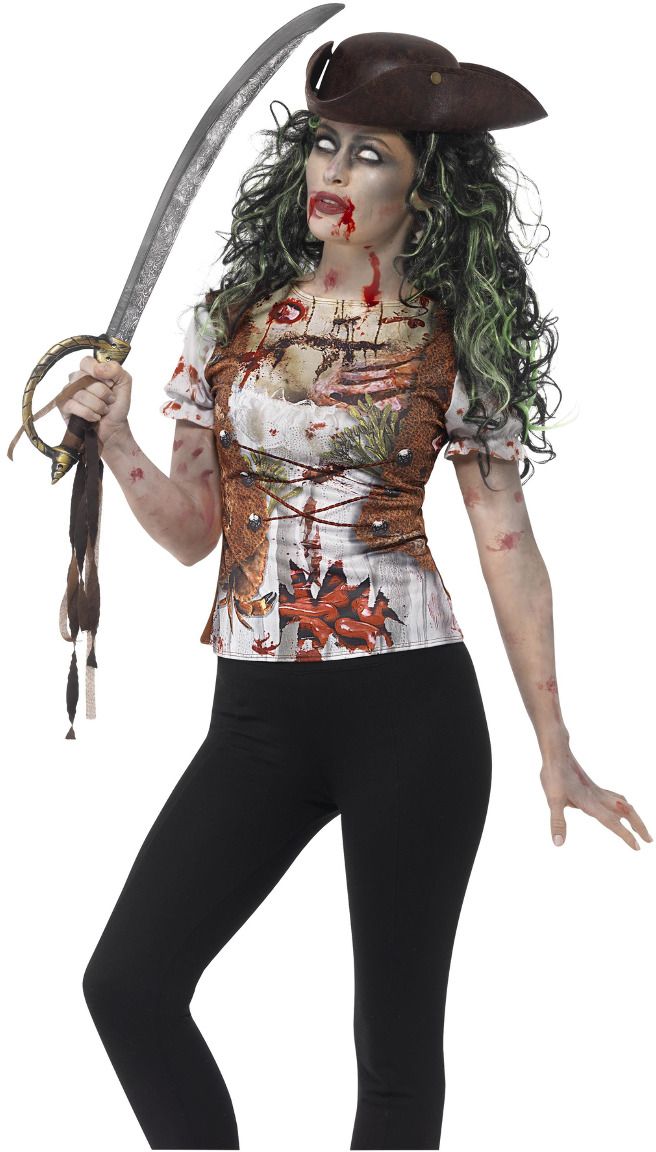 Dames outfit piraten zombie