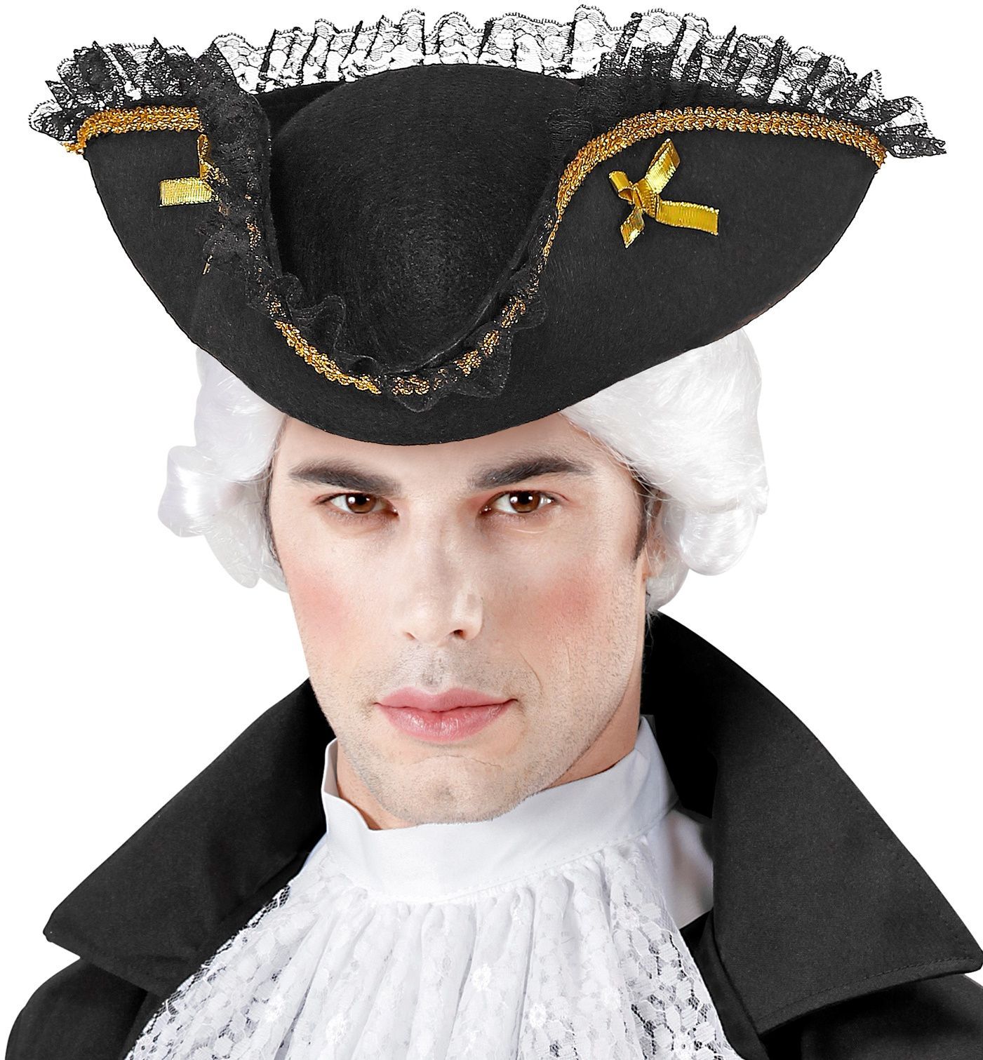 Dames piraten hoed gouden trim