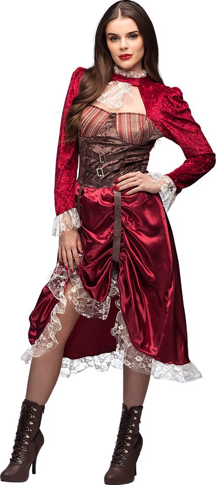 Dames Steampunk Rood Jurk Avonturen