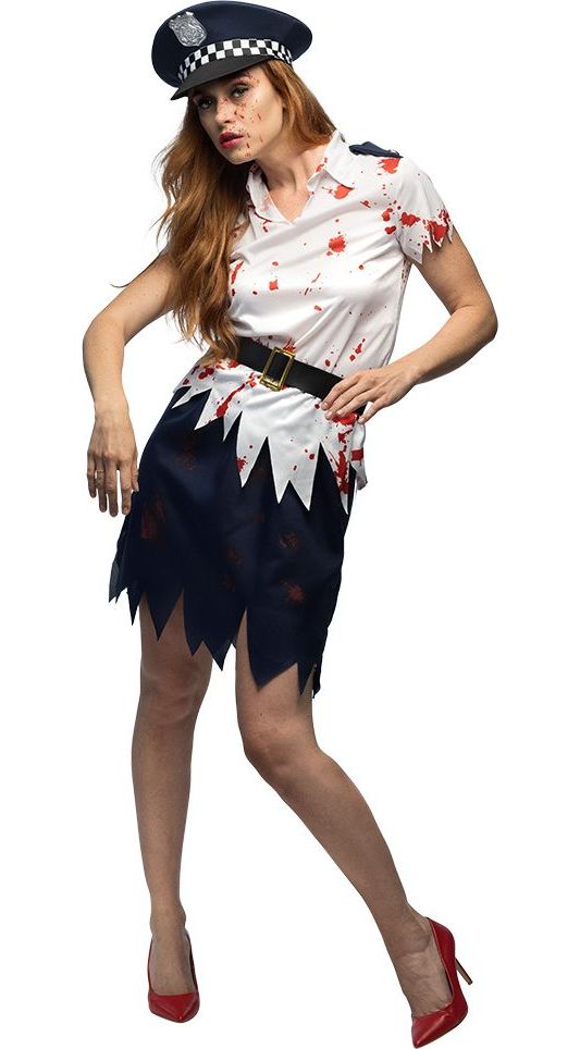 Dames Zombie Politieagent Kostuum Halloween