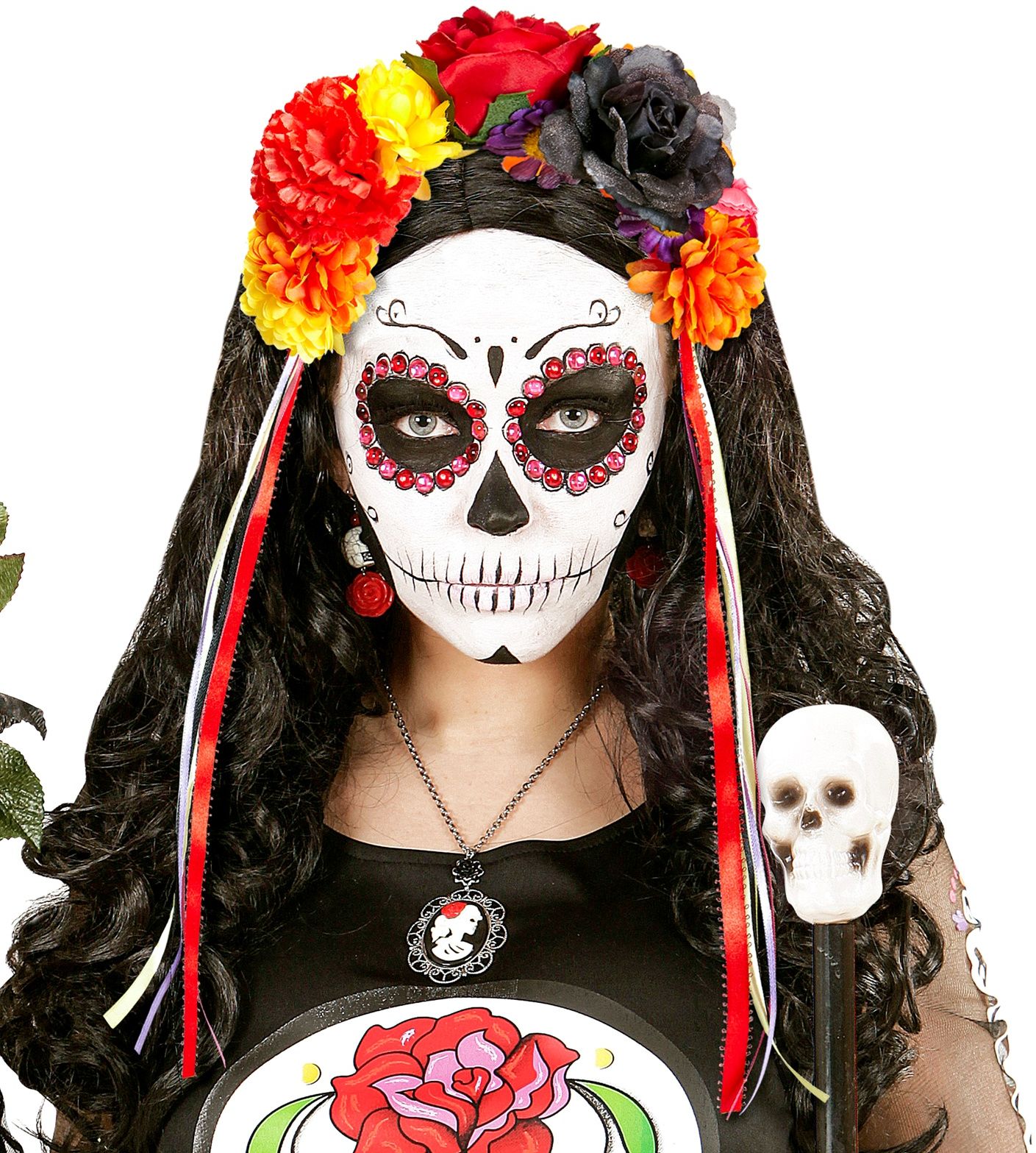 Day of the dead bloemen haarband