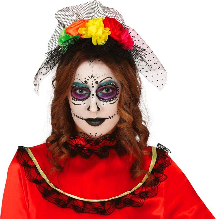 Day of the dead gekleurde haarband