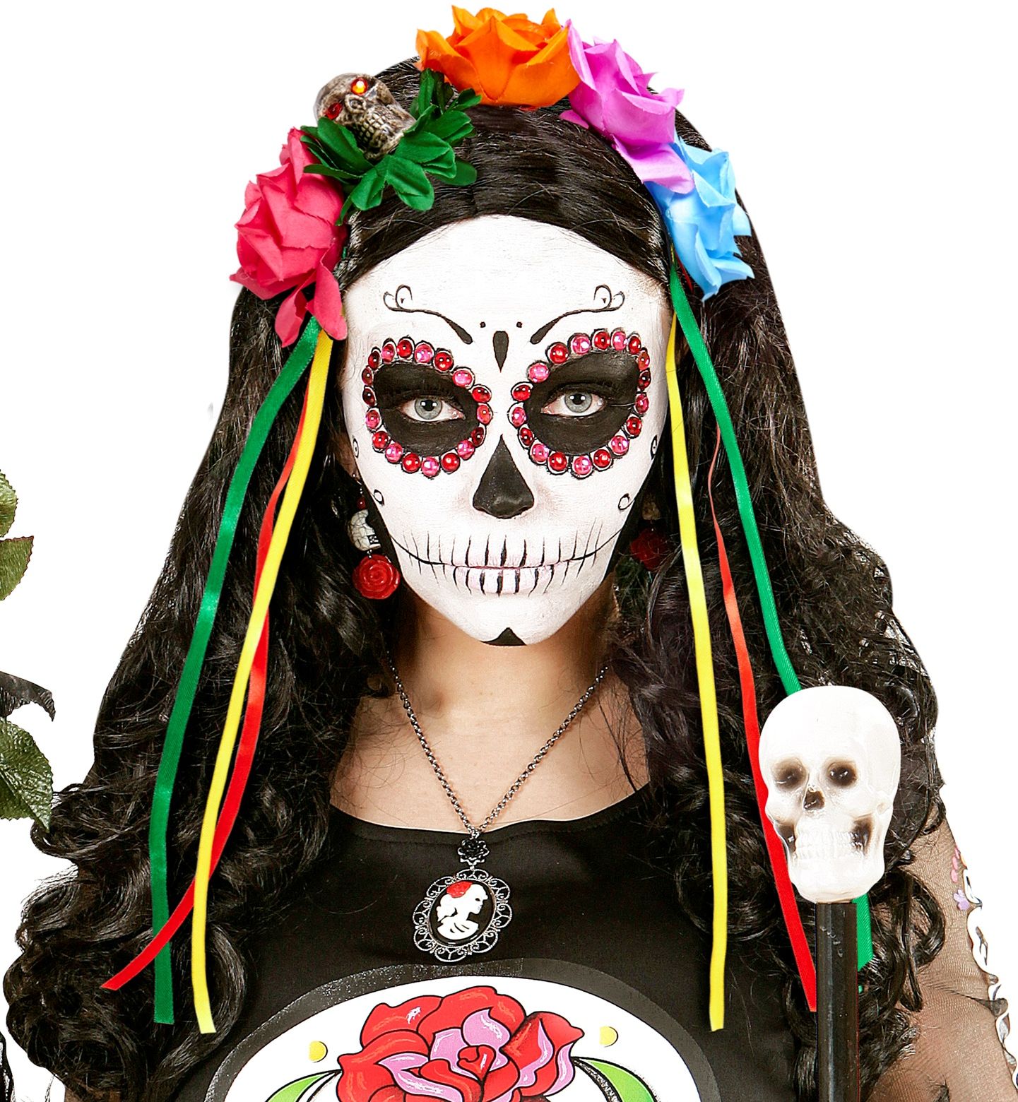 Day of the dead haarband met bloemen