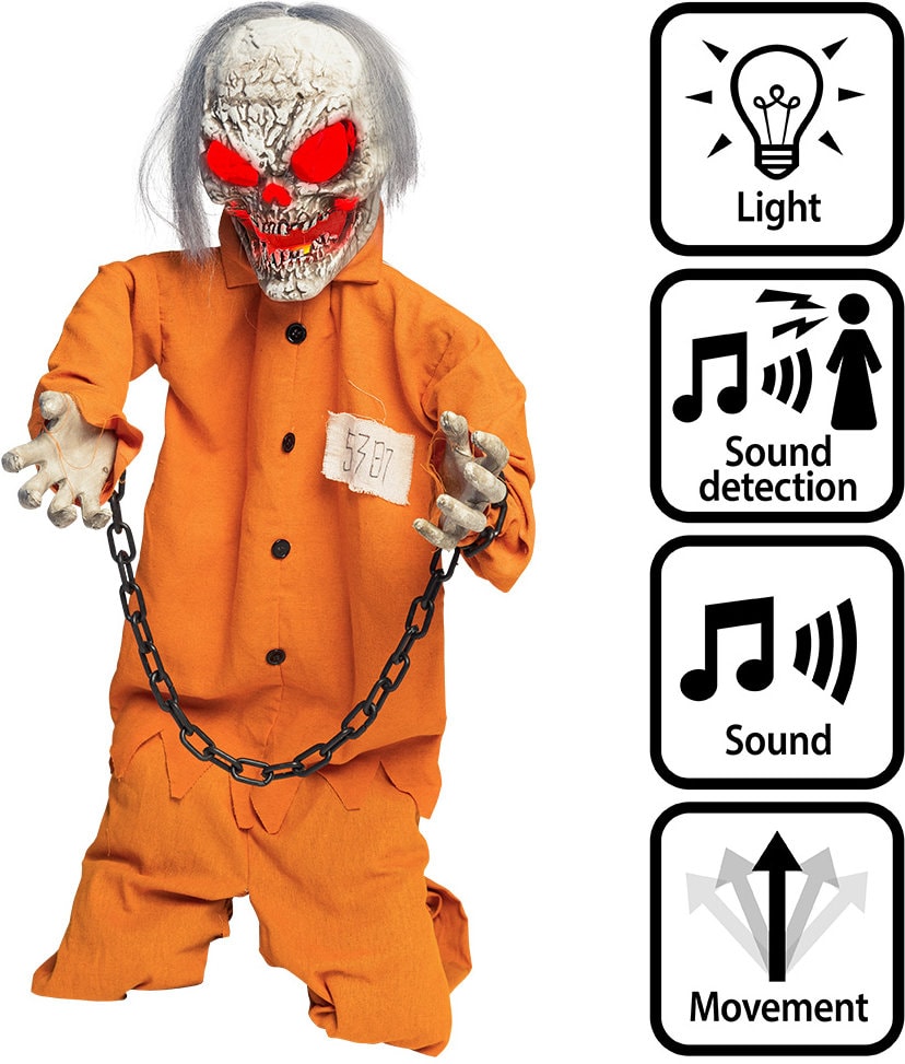 Death Prisoner Pop Halloween Decoratie Licht, Geluid en Beweging