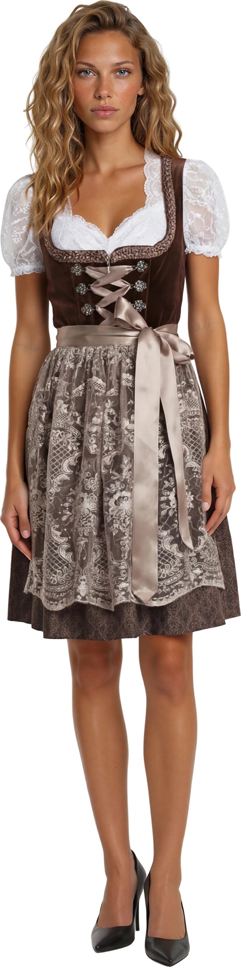 Deluxe Tiroler Oktoberfest Jurk Bruin Dames