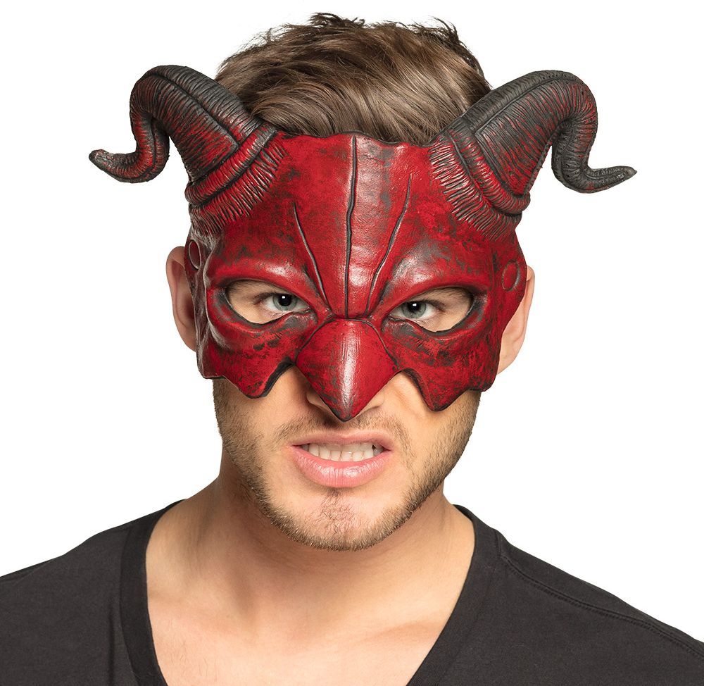 Demonisch halfmasker foam rood