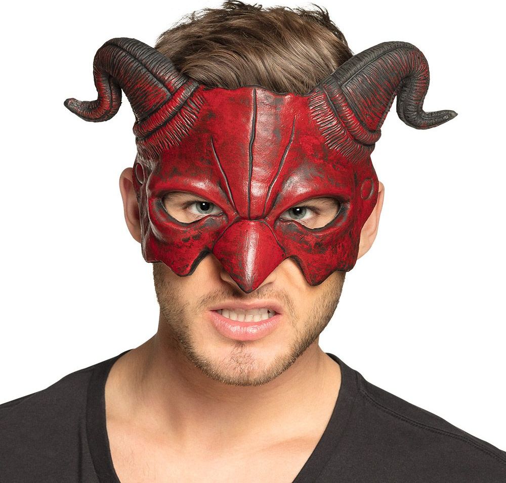 Demonisch halfmasker foam rood