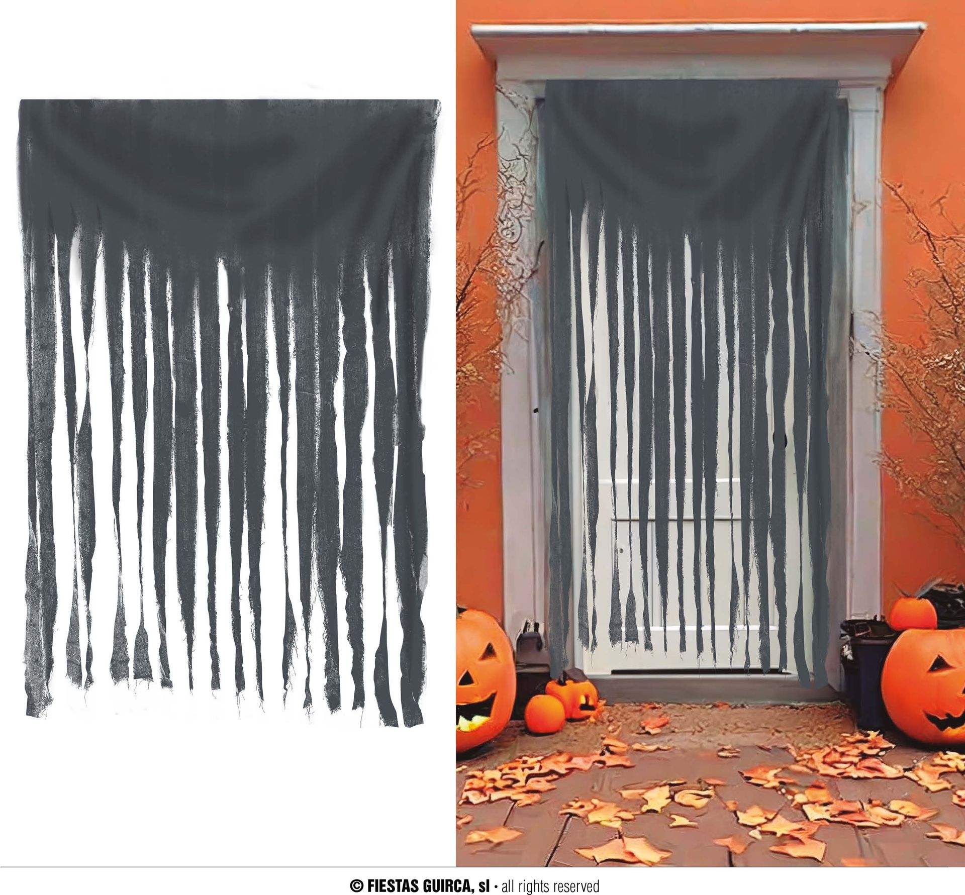 Deurgordijn halloween grijs 100 x 200 cm