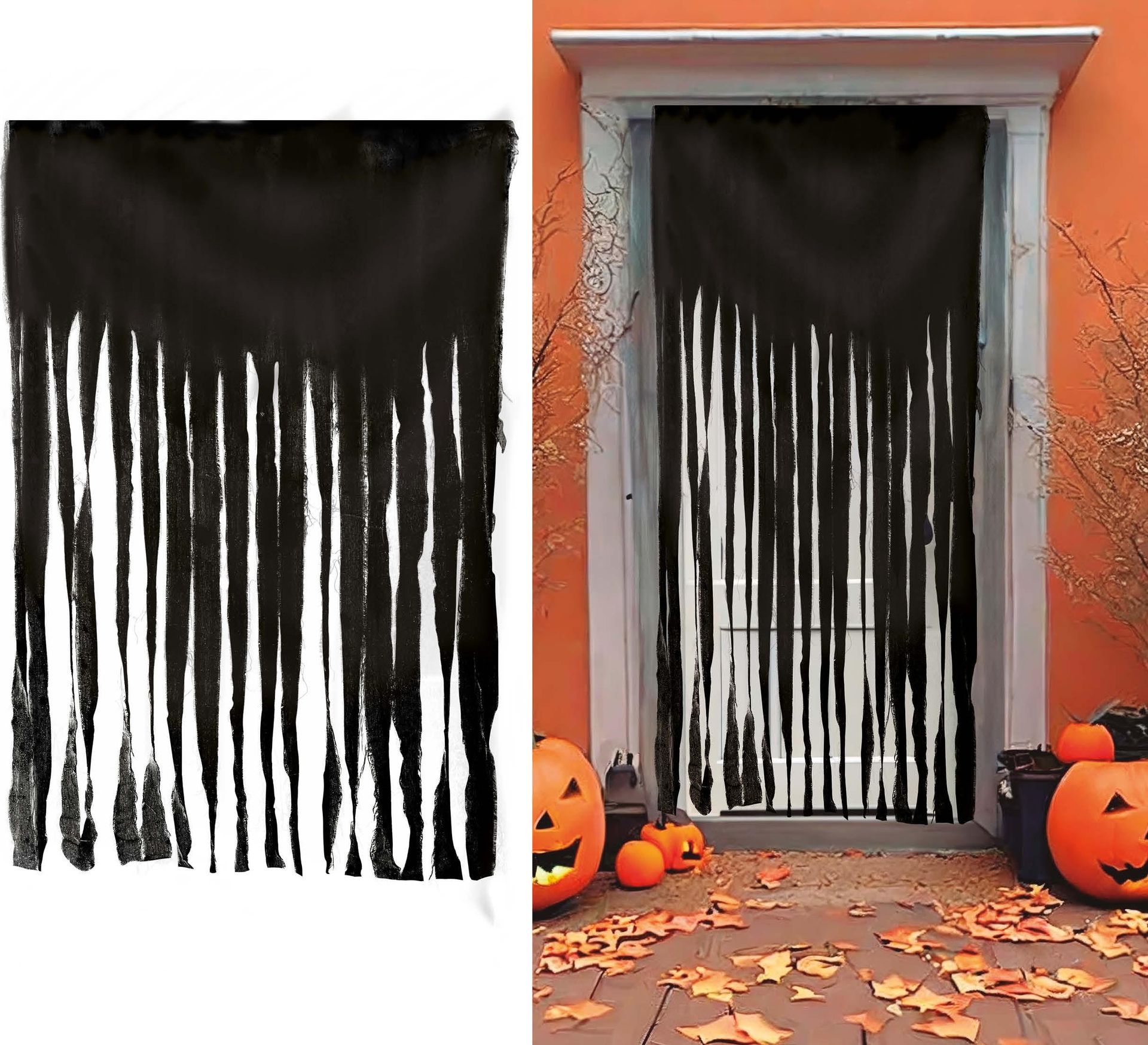 Deurgordijn halloween zwart 100 x 200 cm