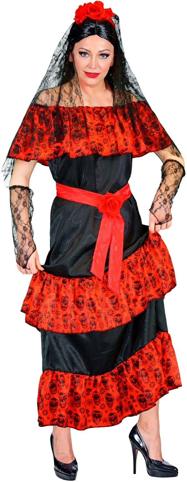 Dia de Los Muertos Dames Bruid Jurk