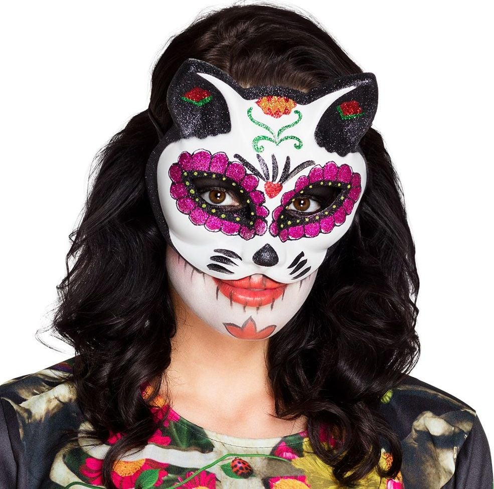 Dia de los muertos oogmasker kat