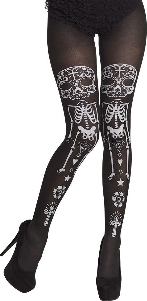 Dia de los muertos skelet panty